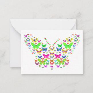 De Correspondance Papillons multicolores brillants Carte à note plat