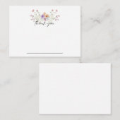 De Correspondance Pastel Floral Carte pour notes Merci (Devant / Derrière)