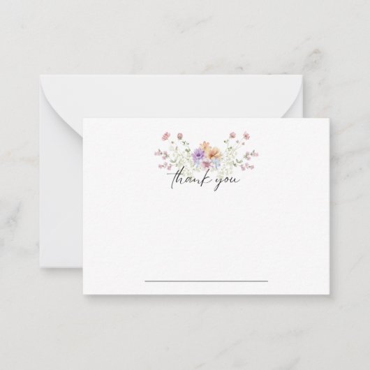 De Correspondance Pastel Floral Carte pour notes Merci (Devant)