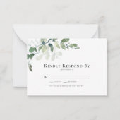 De Correspondance Petite Eucalyptus Greenery Wedding Carte RSVP (Devant)