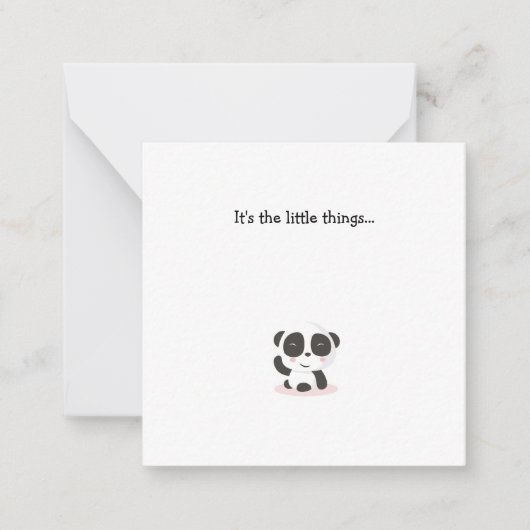 De Correspondance Petite Panda Bear Mini Remerciements Carte Note (Devant)