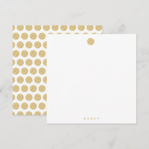 De Correspondance Pickleball Gold Chic Personnalisé Nom Carte Note