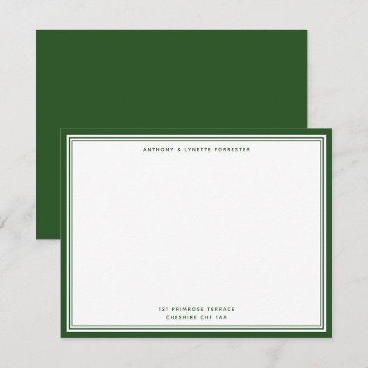 De Correspondance Pine moderne Vert Nom et carte d'adresse (Devant / Derrière)