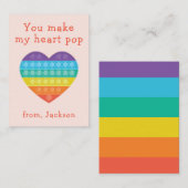 De Correspondance Pop fidget classe valentine carte rouge (Devant / Derrière)