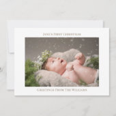 De Correspondance Premier Noël du bébé Carte photo simple moderne (Devant)