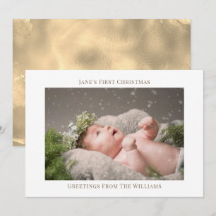 De Correspondance Premier Noël du bébé Carte photo simple moderne
