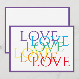 De Correspondance RAINBOUR LOVE 5x7 Carte Plat / Violet