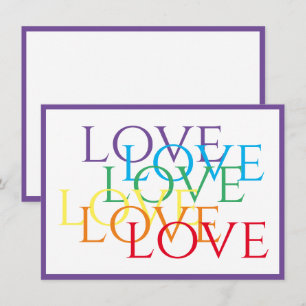 De Correspondance RAINBOW LOVE 4.5x6.25 Carte plate / Violet