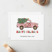 De Correspondance Retro Camion Joyeux Noël Carte (Devant/Arrière en situation)