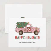 De Correspondance Retro Camion Joyeux Noël Carte (Devant / Derrière)