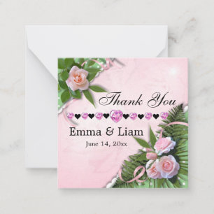 De Correspondance Rose rose Mariage Merci plat carte