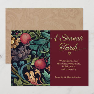 De Correspondance Rosh Hashanah L'Shana Tovah Elégante carte florale