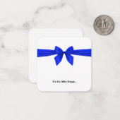 De Correspondance Royal Blue Bow Mini Remerciements Carte Note (Devant/Arrière en situation)