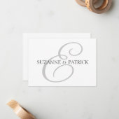 De Correspondance Script E Carte pour notes Monogramme (Argent / Noi (Devant/Arrière en situation)