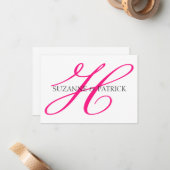 De Correspondance Script H Carte pour notes Monogramme (Rose Chaud / (Devant/Arrière en situation)