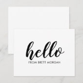 De Correspondance Script moderne Bold Bonjour Nom Typographie Carte  (Devant / Derrière)