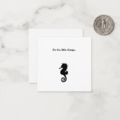 De Correspondance Seahorse Mini Remerciements Carte Note (Devant/Arrière en situation)