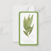 De Correspondance SIGNET FEUILLE BAY - Carte 3.5x2 + Texte / Vert (Devant)