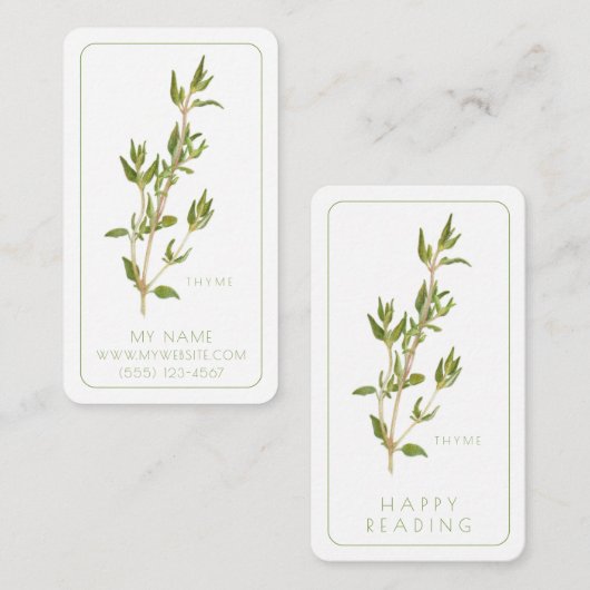 De Correspondance SIGNETS d'affaires FRET THYME - Carte 3.5x2 (Devant / Derrière)