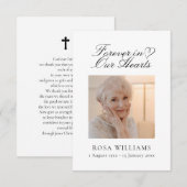 De Correspondance Simple Élégant Dans Nos Coeurs Carte Commémorative (Devant / Derrière)