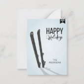 De Correspondance Ski d'hiver Bonne Vacances Mini Carte Note (Devant)