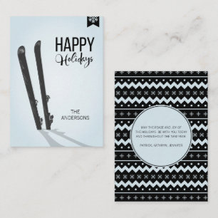 De Correspondance Ski d'hiver Bonne Vacances Mini Carte Note