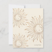 De Correspondance Soleil et lune céleste d'or sur carte ivoire (Dos)