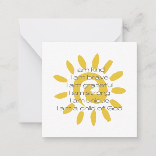 De Correspondance Sunshine Carte d'Affirmation Quotidienne (Devant)