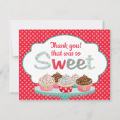 De Correspondance Tea Party Anniversaire Thankyou Carte à note plate (Devant)