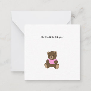 De Correspondance Teddy Bear Mini Remerciements Carte Note