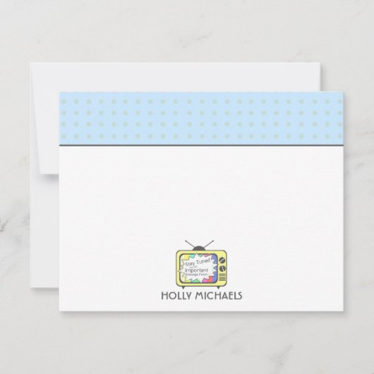 De Correspondance Téléviseur Jaune Rétro Carte pour notes plat (Devant)