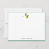 De Correspondance Thème Citron Carte Flat personnalisée (Devant)