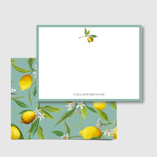 De Correspondance Thème Citron Carte Flat personnalisée