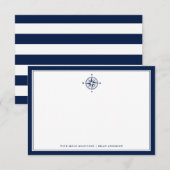 De Correspondance Thème Nautique | Carte pour notes personnalisé Ros (Devant / Derrière)