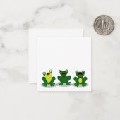 De Correspondance Trois grenouilles mignonnes - Carte à note plate (Devant/Arrière en situation)