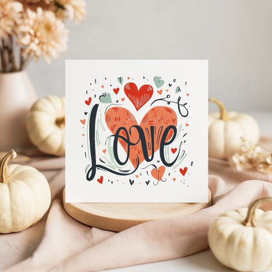 De Correspondance Typographie Love Hearts Carte Saint Valentin