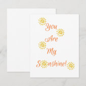 De Correspondance "Vous êtes mon Sunshine" carte pour notes (Devant / Derrière)