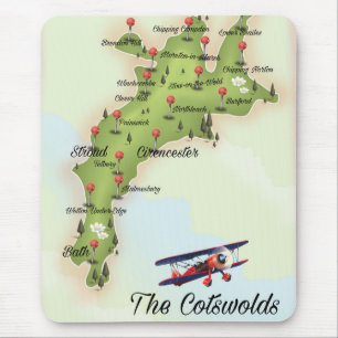 De Cotswolds Vintage Kaart Muismat