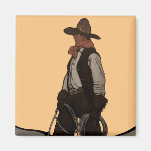 De Cowboy Magazine Cover door NC Wyeth Magneet