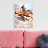 De cowboy (olie op doek) canvas afdruk (Insitu (Woonkamer))
