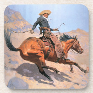 De cowboy (olie op doek) onderzetter
