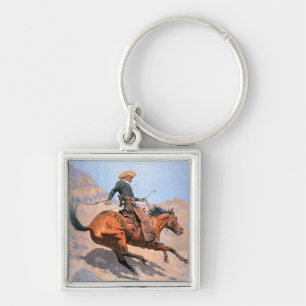 De cowboy (olie op doek) sleutelhanger