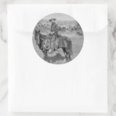De Cowboy Ronde Sticker (Tas)