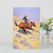 De Cowboy (van Frederic Remington) Briefpapier (Staand voorkant)
