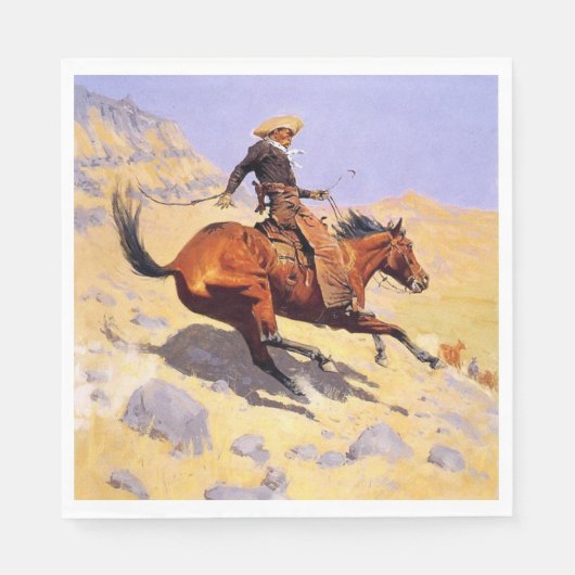 De Cowboy (van Frederic Remington) Servet (Voorkant)