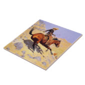 De Cowboy (van Frederic Remington) Tegeltje (Zijkant)
