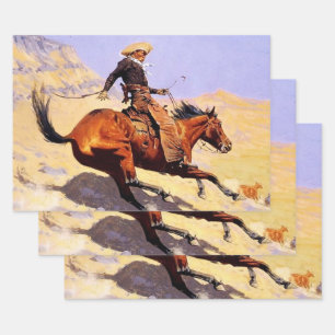 De Cowboy Western Art door Frederic Remington Inpakpapier Vel