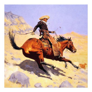 De Cowboy Western Kunst van Frederic Remington Foto Afdruk