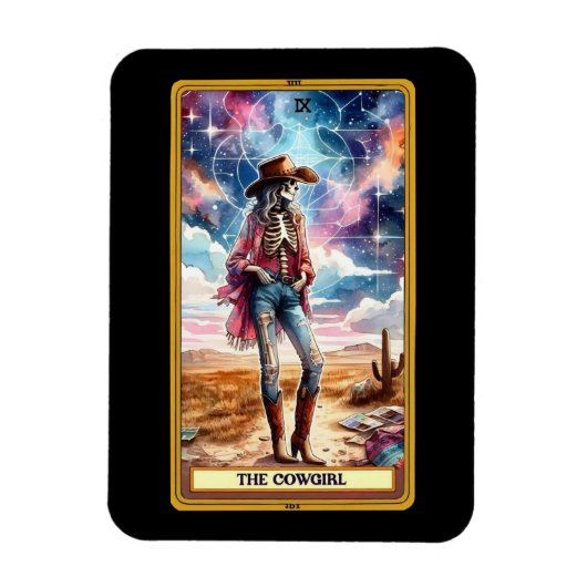 De Cowgirl Tarot Kaart Magnet Magneet (Verticaal)