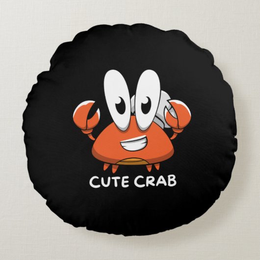 De Crabtastic Cutie. Rond Kussen (Voorkant)